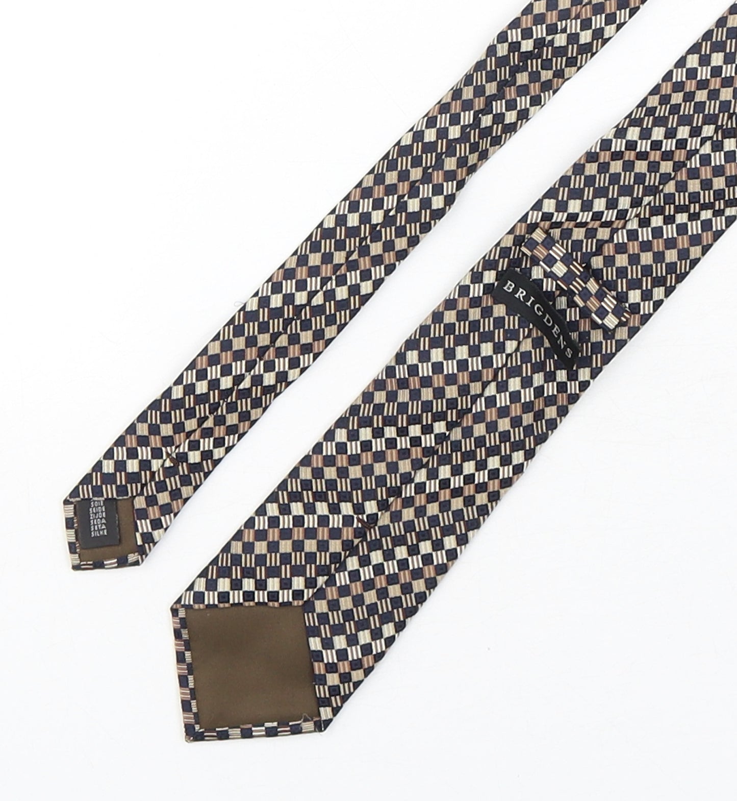 Brigdens Mens Multicoloured Plaids & Checks Silk Pointed Tie One Size