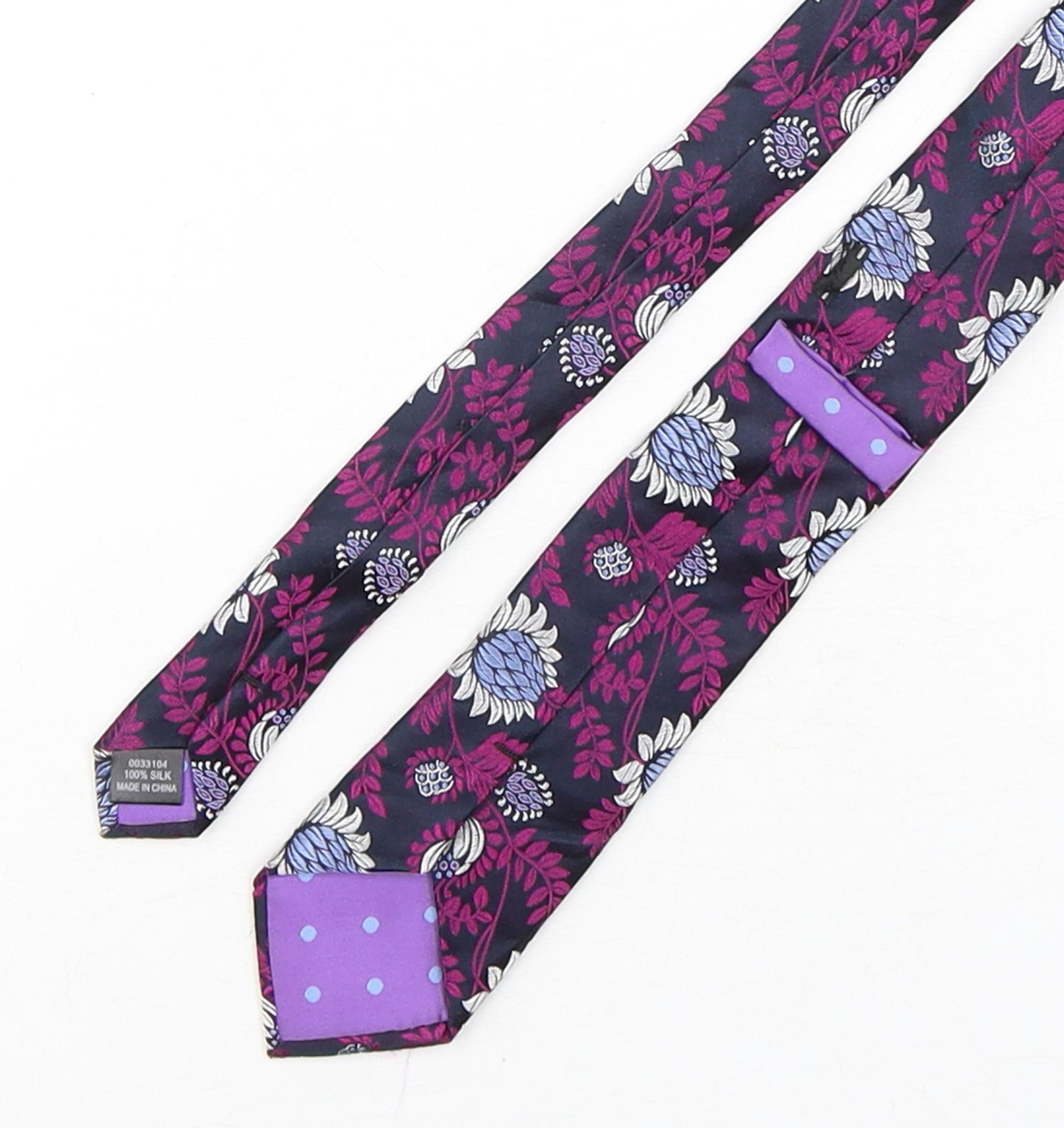 Preworn  Mens Multicoloured Floral Silk Pointed Tie One Size