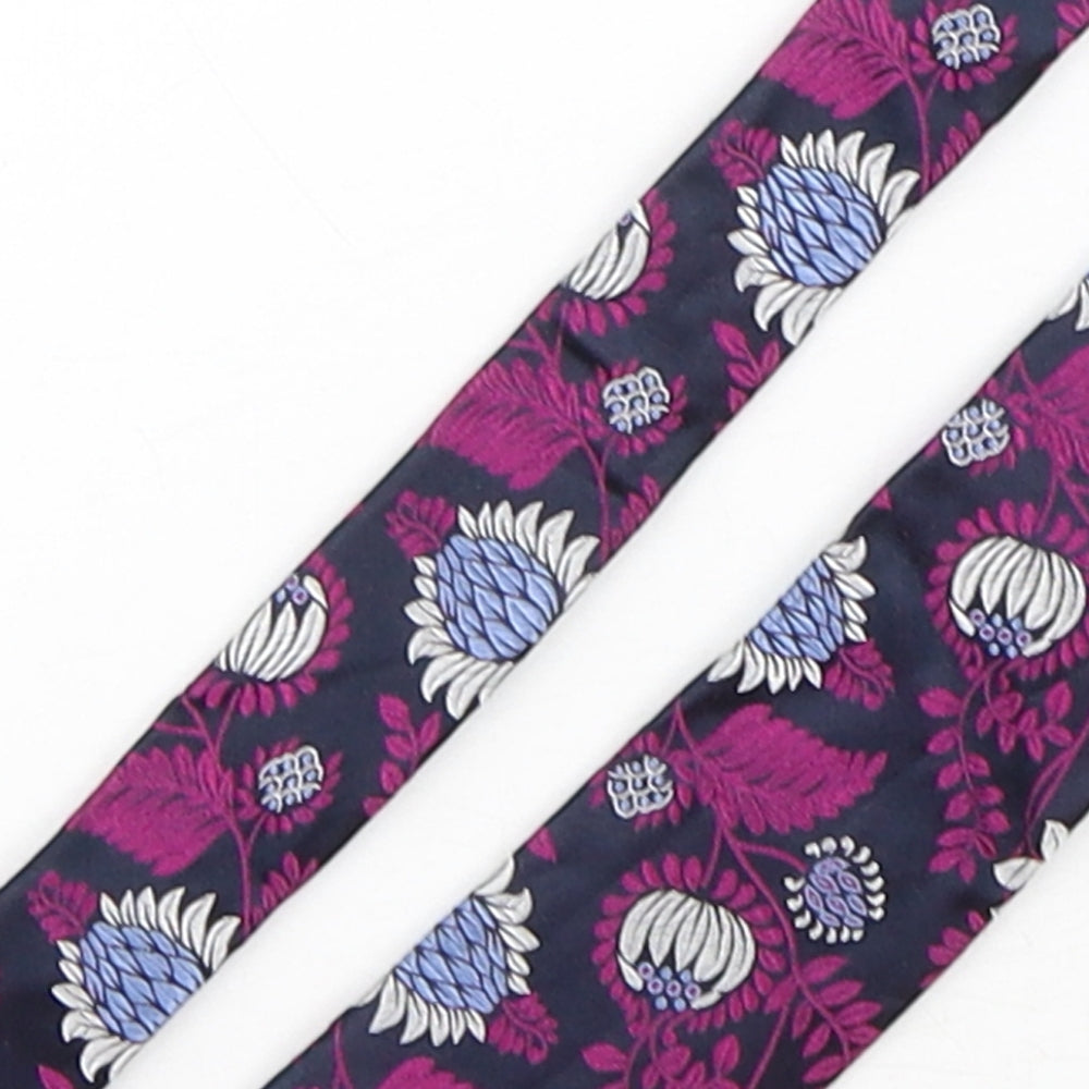 Preworn  Mens Multicoloured Floral Silk Pointed Tie One Size