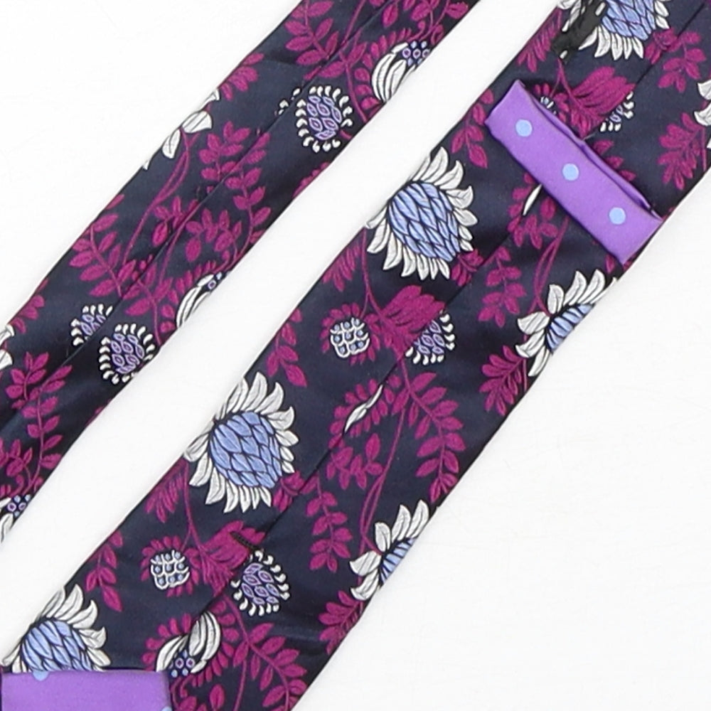 Preworn  Mens Multicoloured Floral Silk Pointed Tie One Size