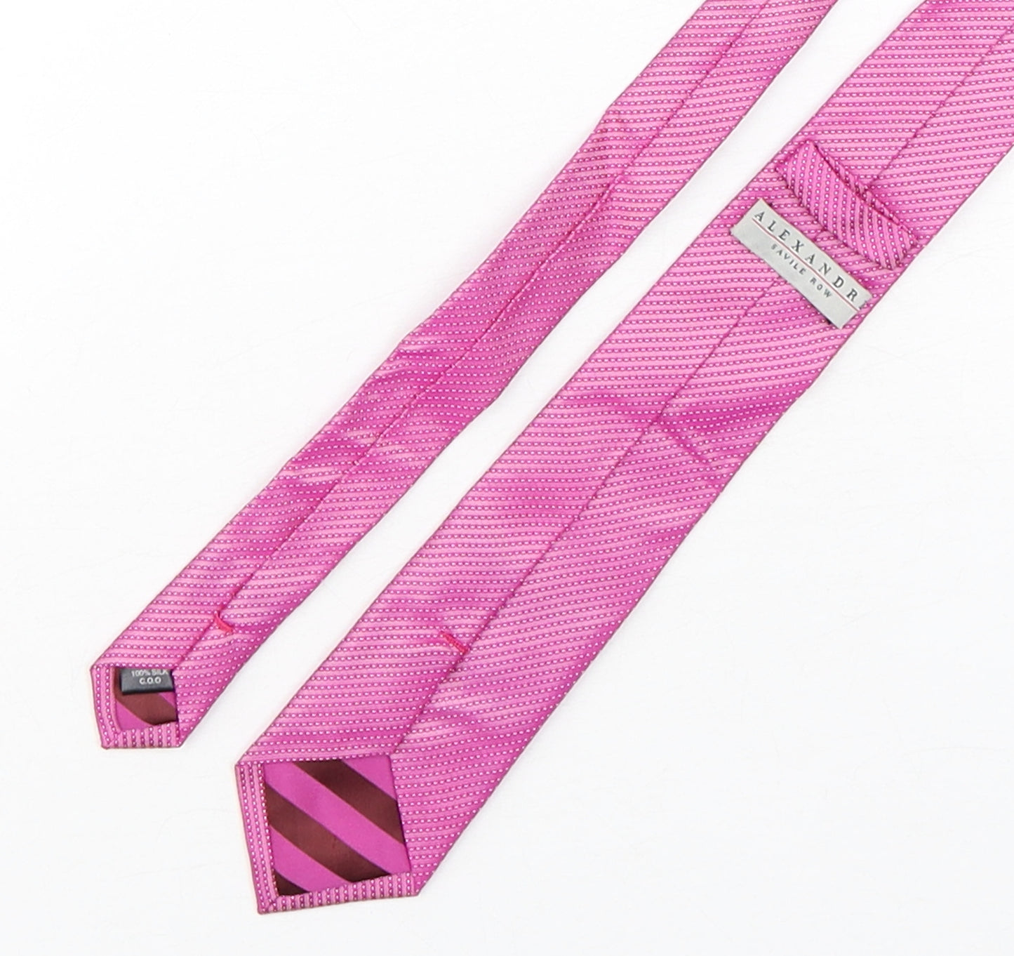 Alexandre  Mens Pink Striped Silk Pointed Tie One Size