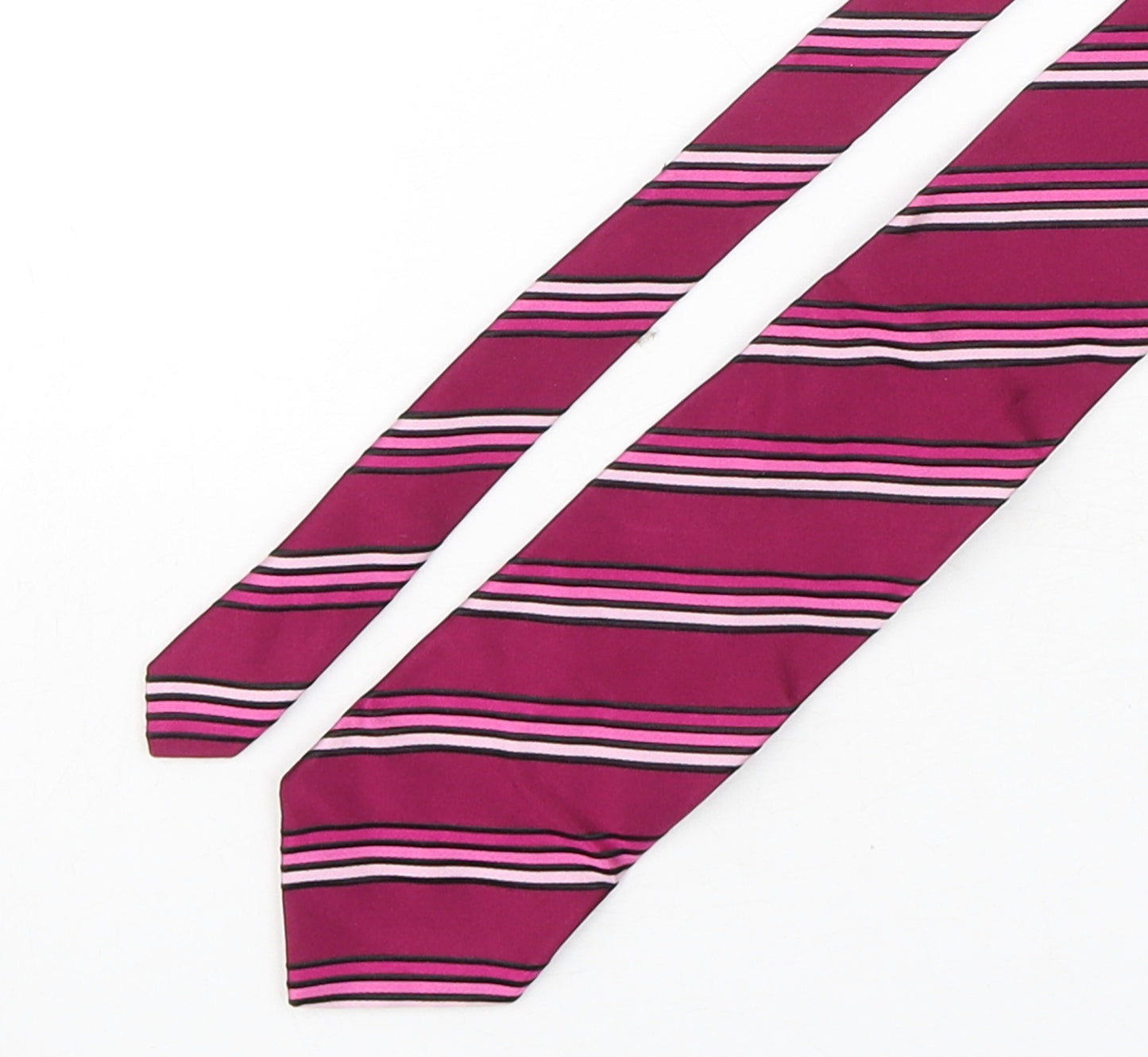 Matassini Mens Purple Striped Silk Pointed Tie One Size