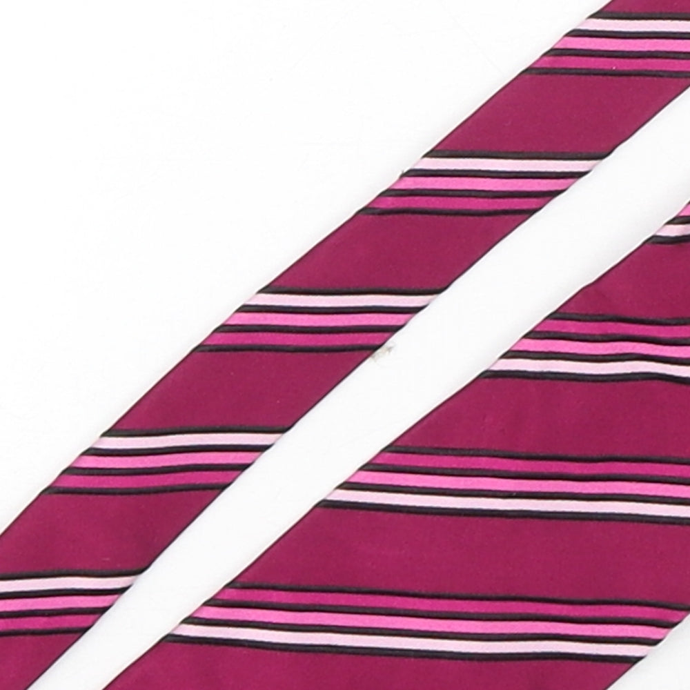 Matassini Mens Purple Striped Silk Pointed Tie One Size