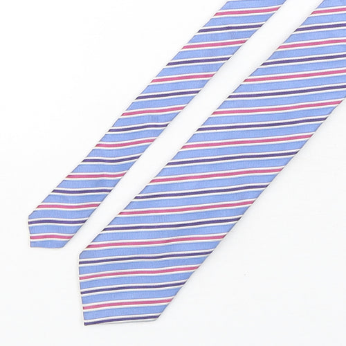 Marks and Spencer Mens Multicoloured Striped Silk Pointed Tie One Size