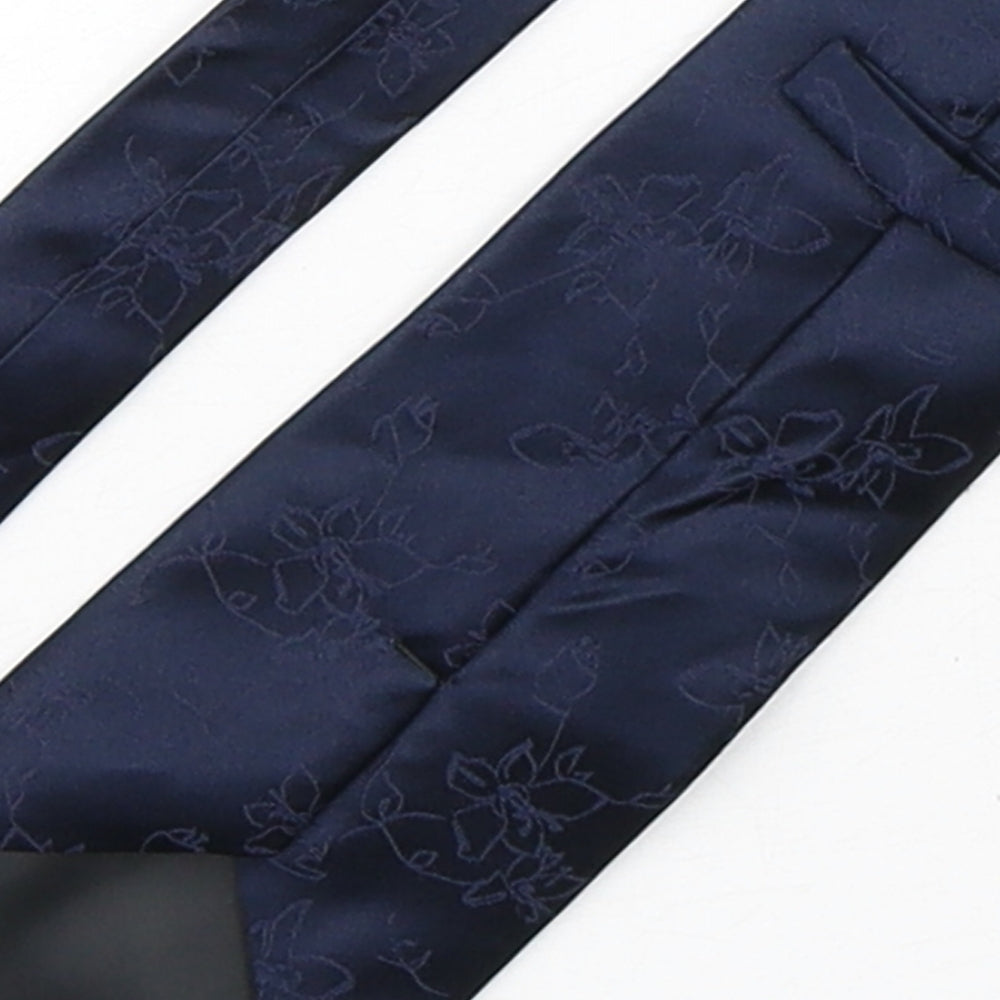 Preworn Mens Blue Floral Silk Pointed Tie One Size