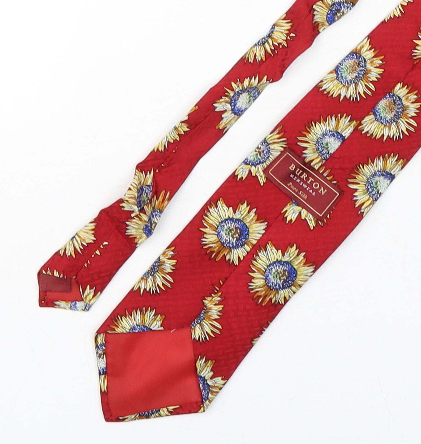 Burton  Mens Multicoloured Floral Silk Pointed Tie One Size