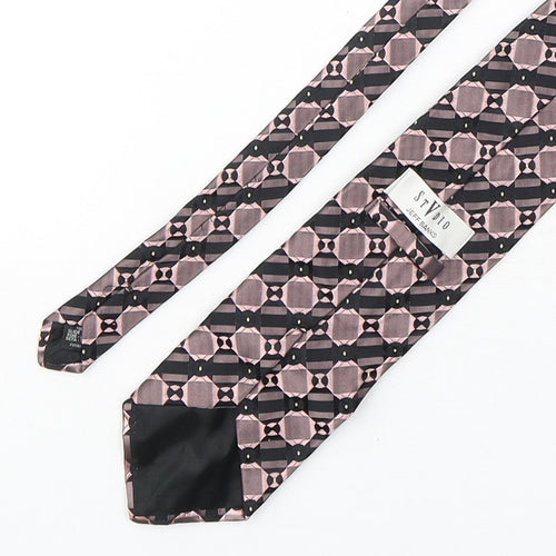 Stvdio Mens Pink Geometric Silk Pointed Tie One Size