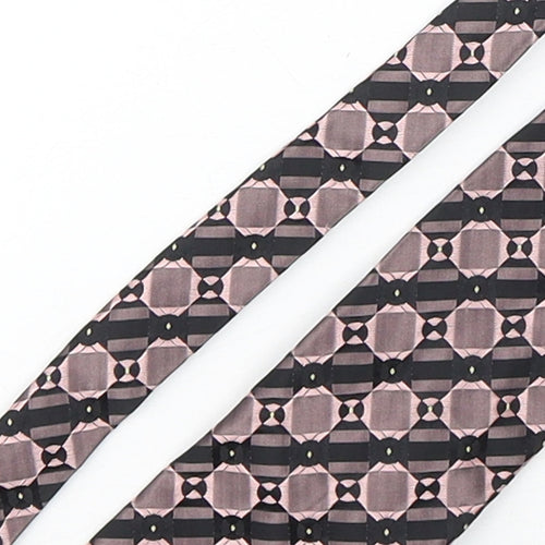 Stvdio Mens Pink Geometric Silk Pointed Tie One Size