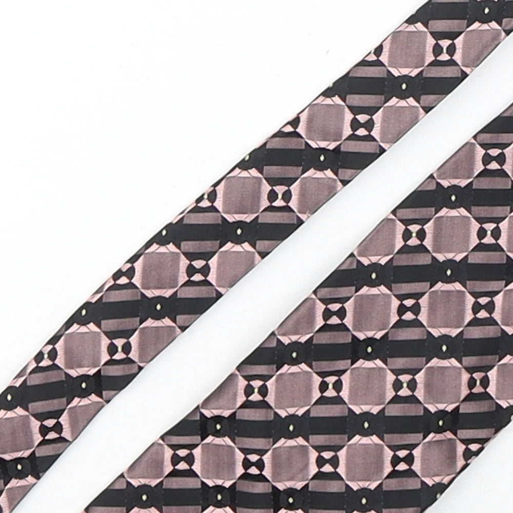 Stvdio Mens Pink Geometric Silk Pointed Tie One Size