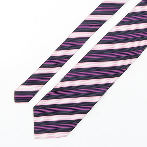 Cambridge Mens Multicoloured Striped Silk Pointed Tie One Size