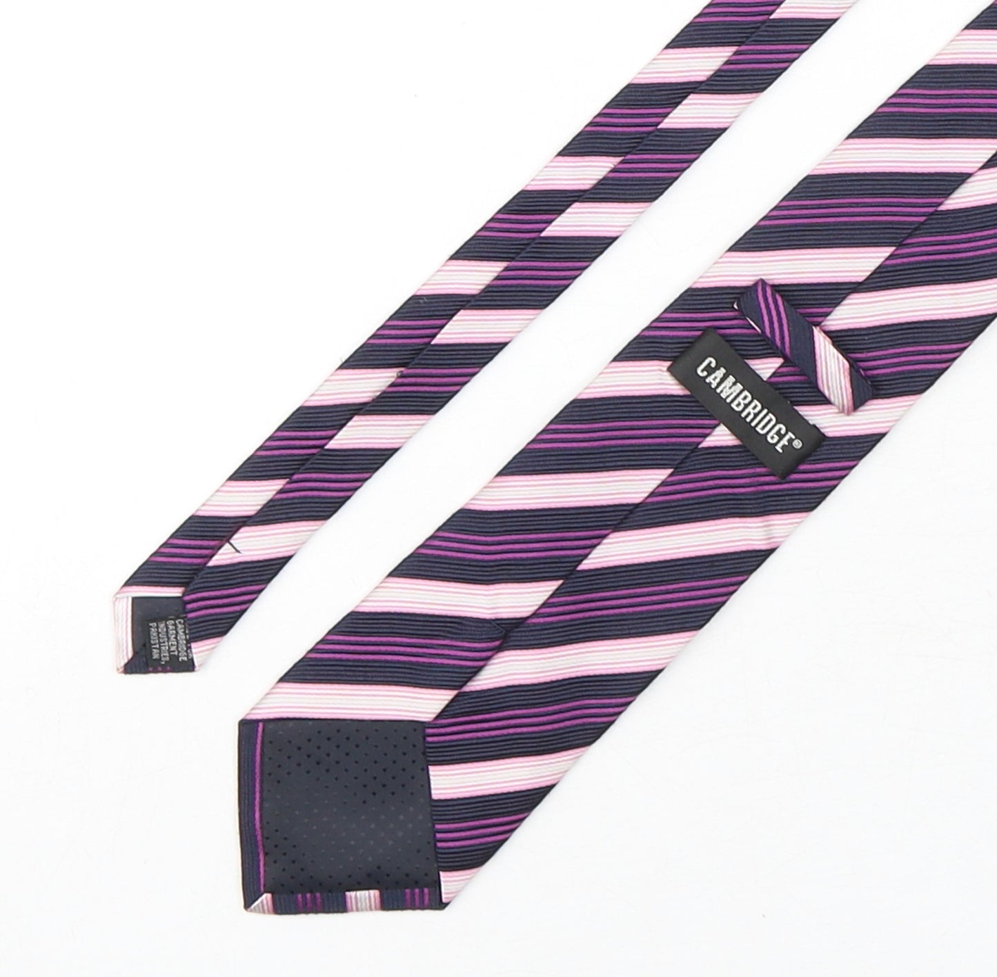 Cambridge Mens Multicoloured Striped Silk Pointed Tie One Size