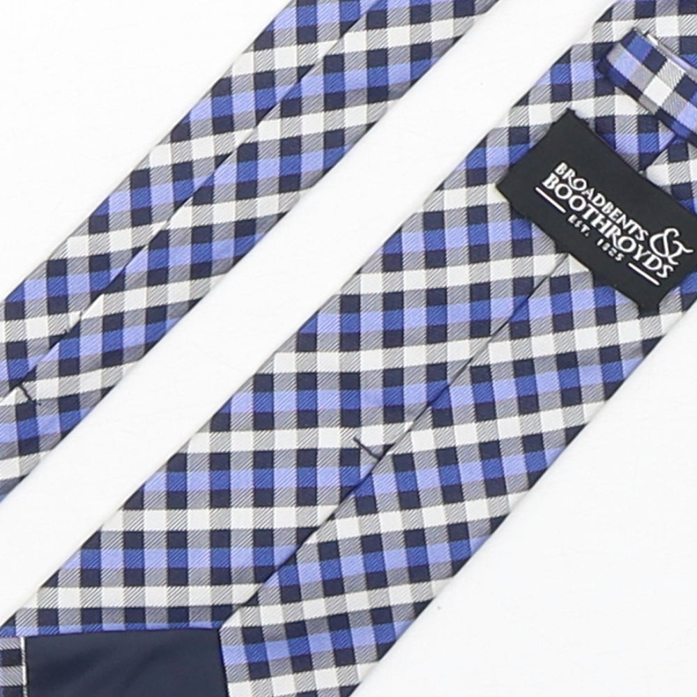 Broadbent's & Boothroyd's Mens Multicoloured Plaids & Checks Silk Pointed Tie One Size