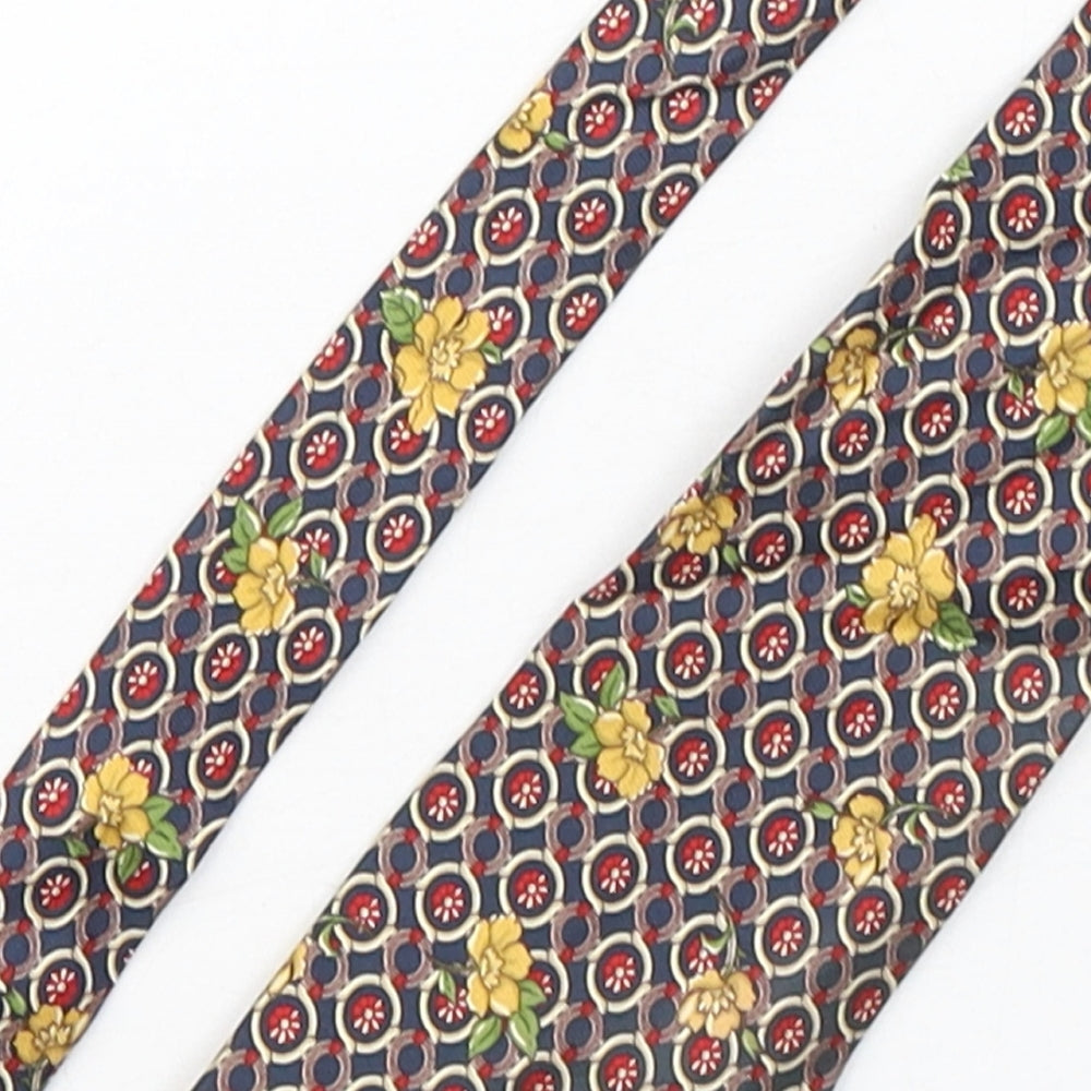 Items  Mens Multicoloured Geometric Silk Pointed Tie One Size