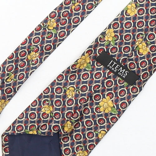 Items  Mens Multicoloured Geometric Silk Pointed Tie One Size
