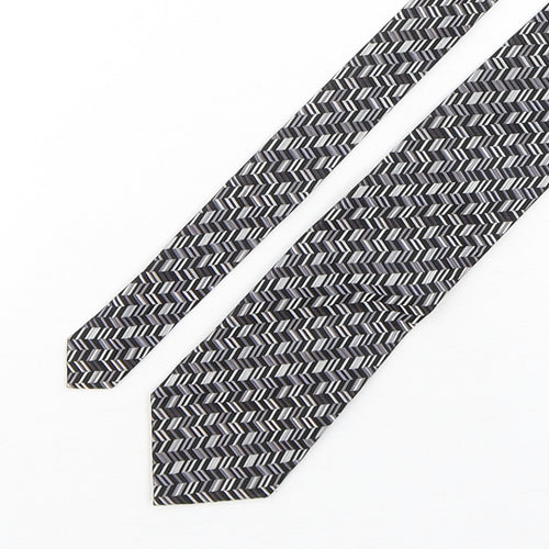 Double TWO Mens Multicoloured Geometric Silk Pointed Tie One Size