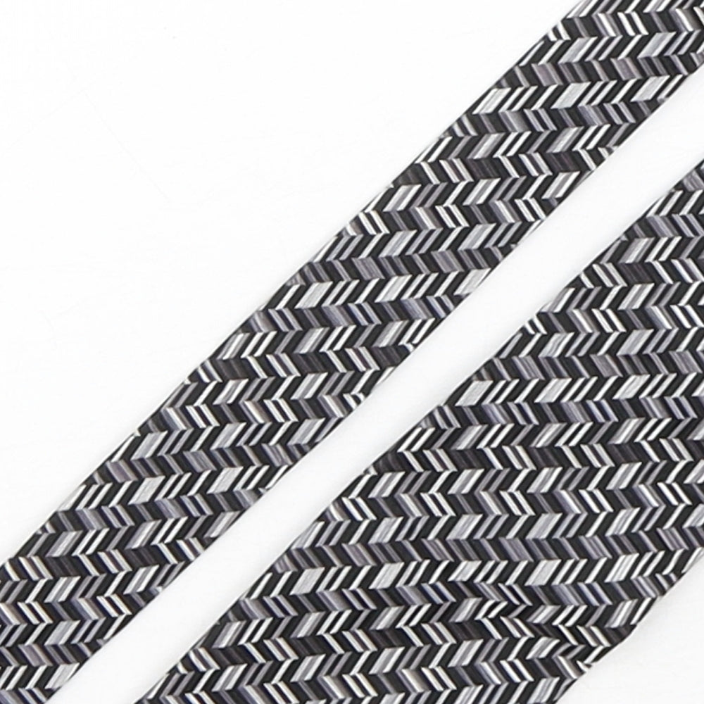 Double TWO Mens Multicoloured Geometric Silk Pointed Tie One Size