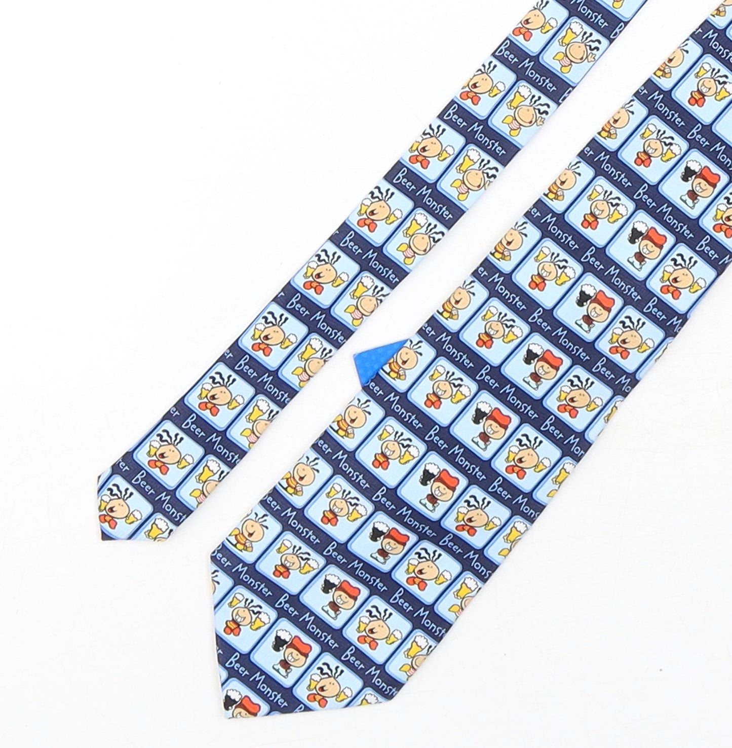 Bubblegum Mens Blue Geometric Polyester Pointed Tie One Size