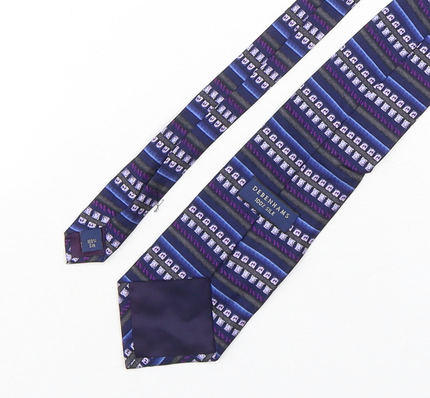 Debenhams  Mens Multicoloured Geometric Silk Pointed Tie One Size
