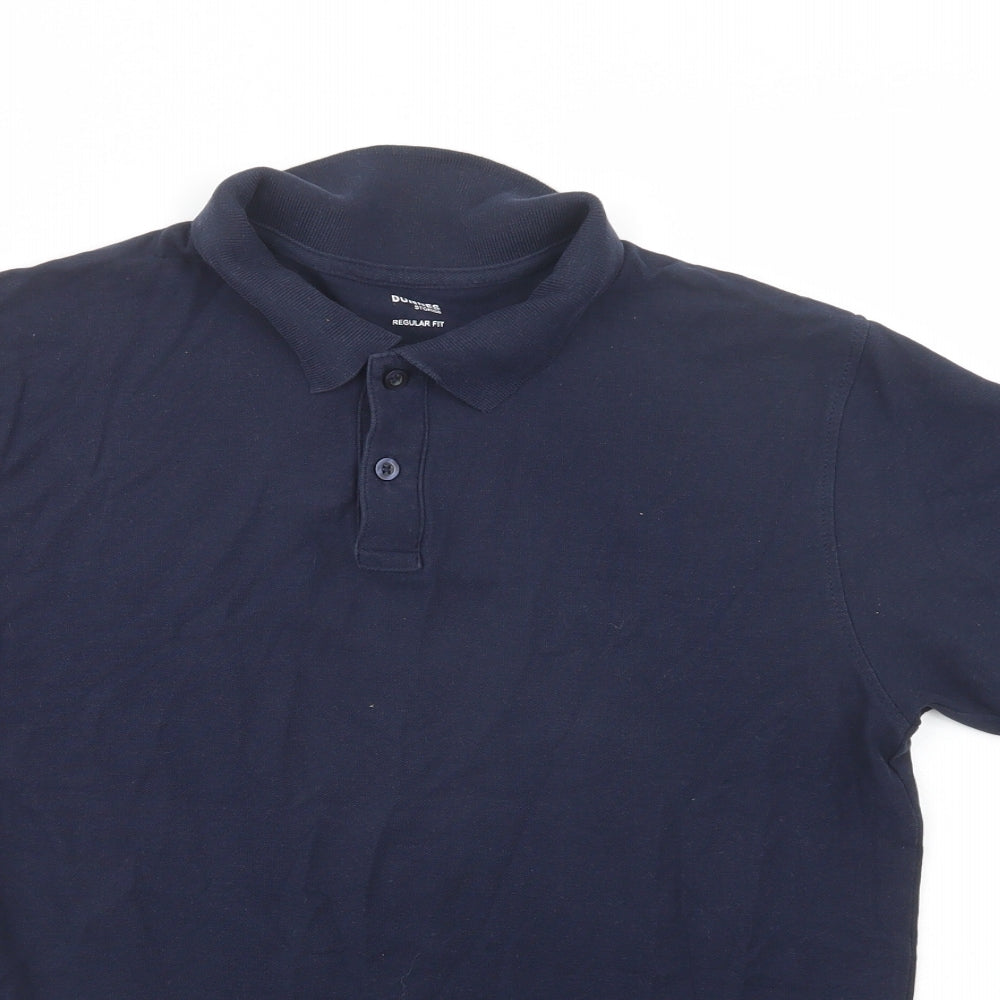 Dunnes Stores Mens Blue  Cotton  Polo Size S Collared Button
