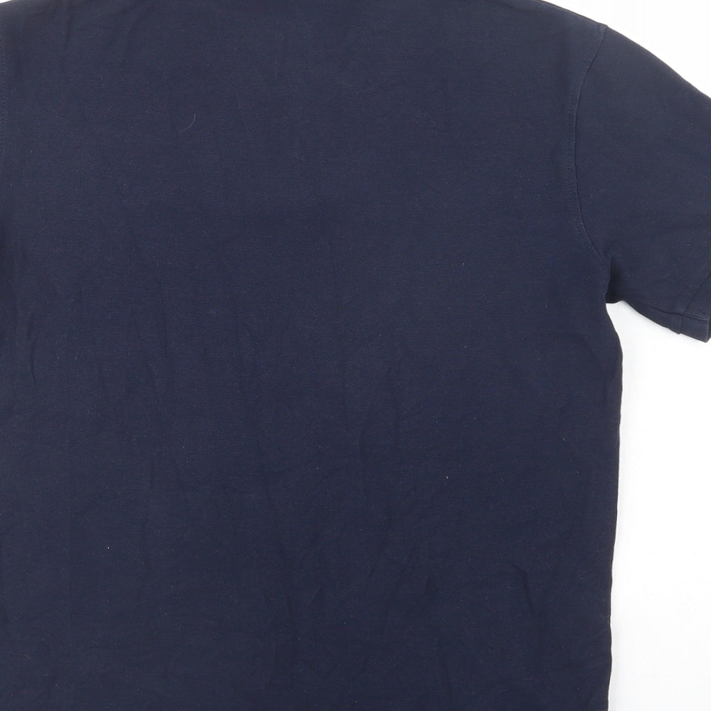 Dunnes Stores Mens Blue  Cotton  Polo Size S Collared Button
