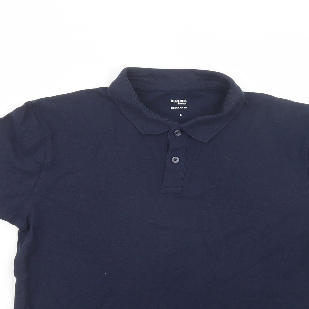 Dunnes Stores Mens Blue  Cotton  Polo Size S Collared Button