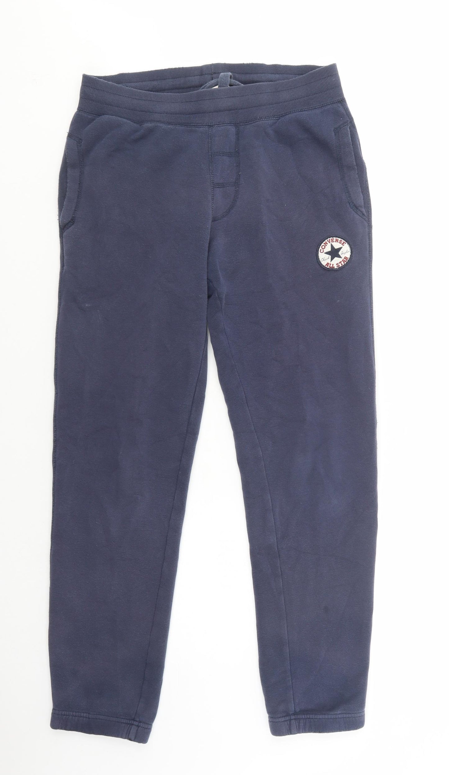 Converse Mens Blue  Cotton Jogger Trousers Size S L30 in Regular Drawstring