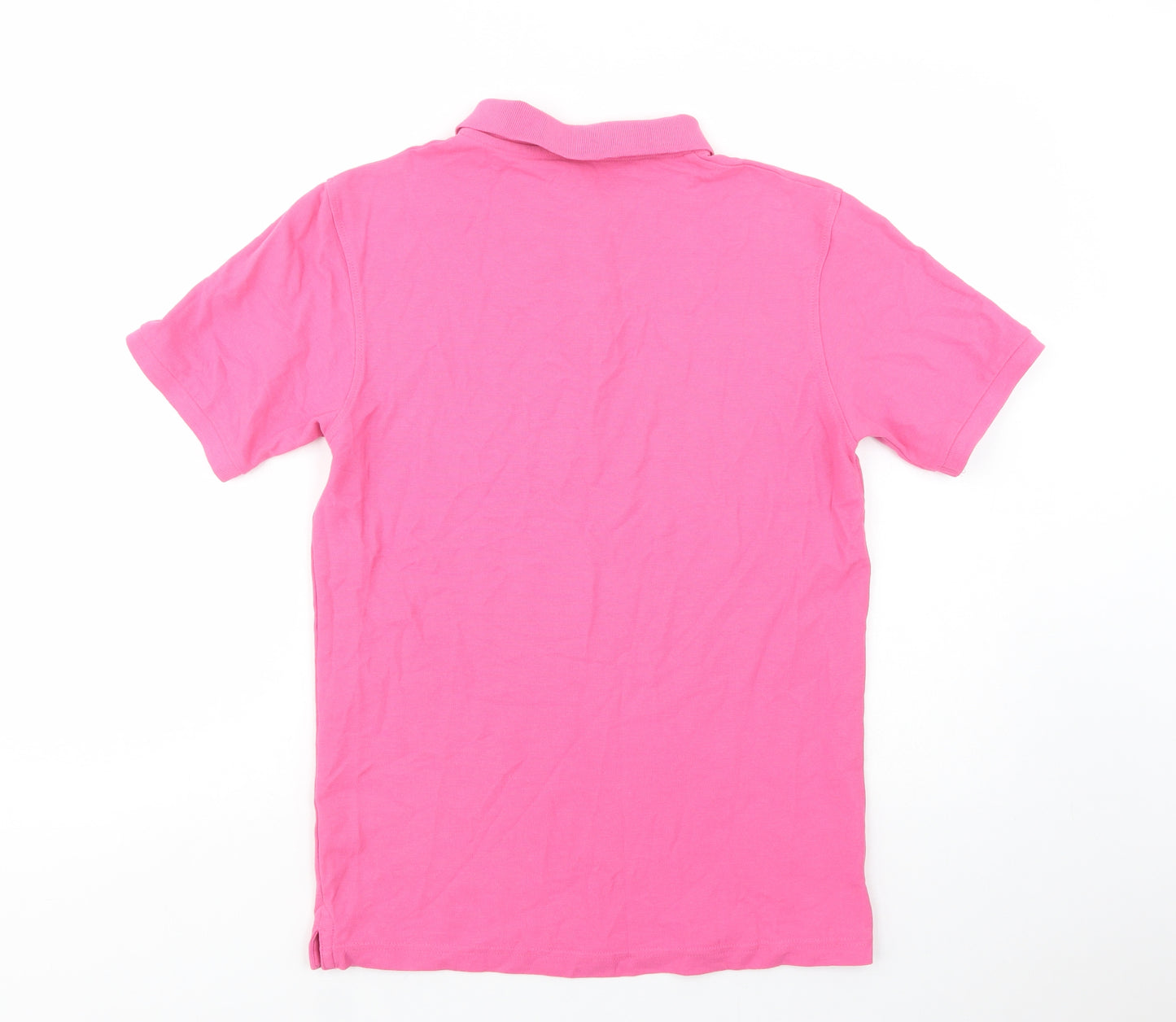 Dunnes Stores Mens Pink  Cotton  Polo Size S Collared Button