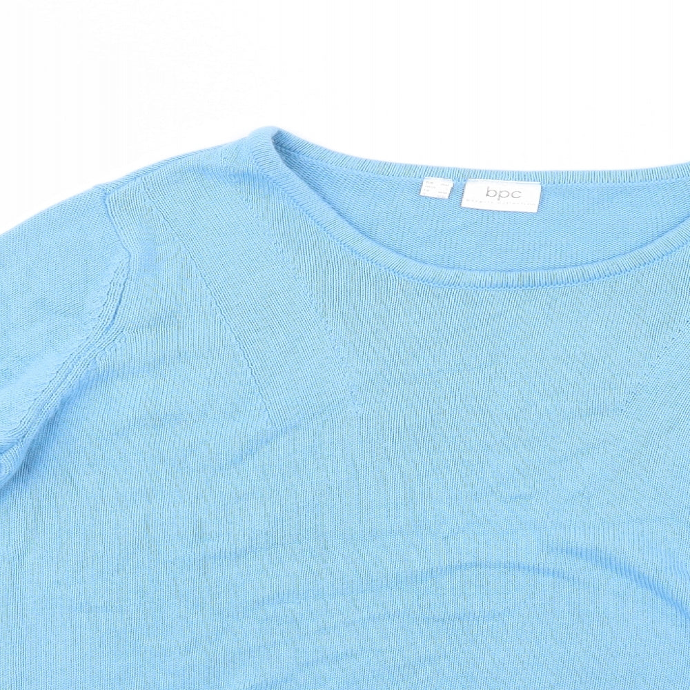 bonprix Womens Blue Scoop Neck  Acrylic Pullover Jumper Size L