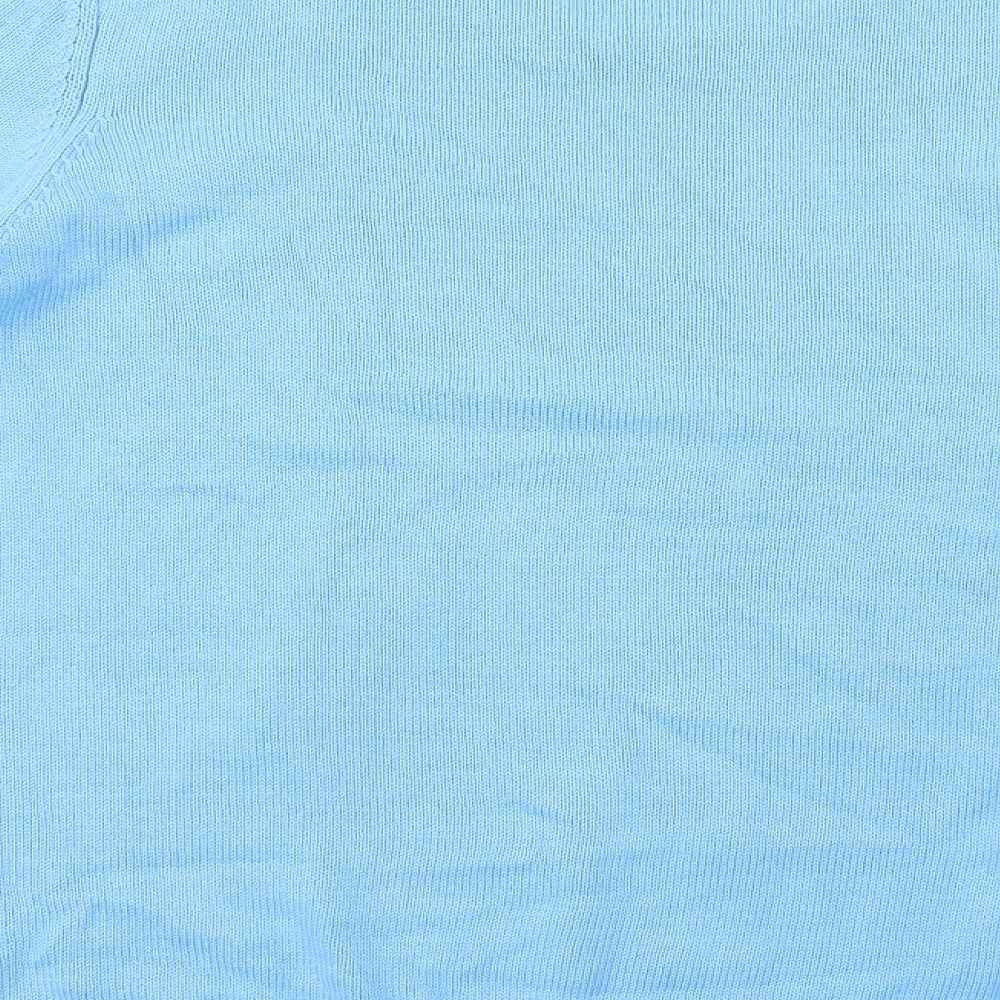 bonprix Womens Blue Scoop Neck  Acrylic Pullover Jumper Size L