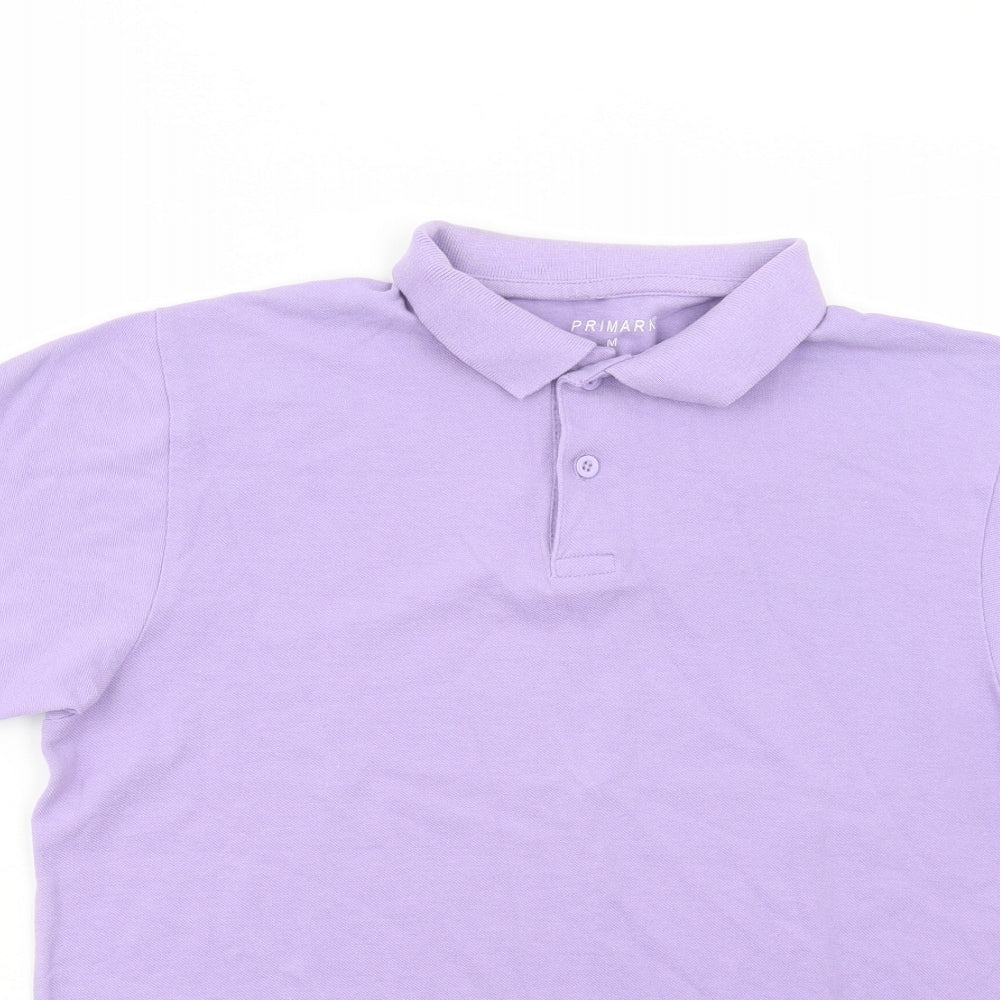 Primark Mens Purple  Cotton  Polo Size M Collared Button