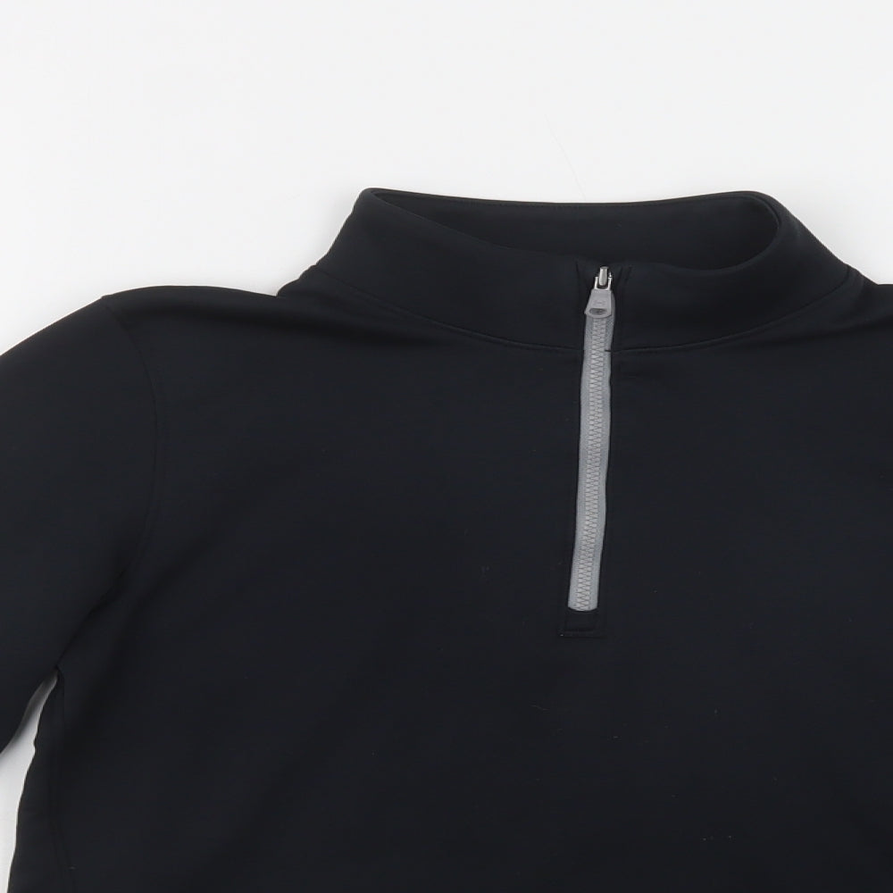 Under armour Girls Black  Polyester Pullover Sweatshirt Size 10-11 Years  Zip