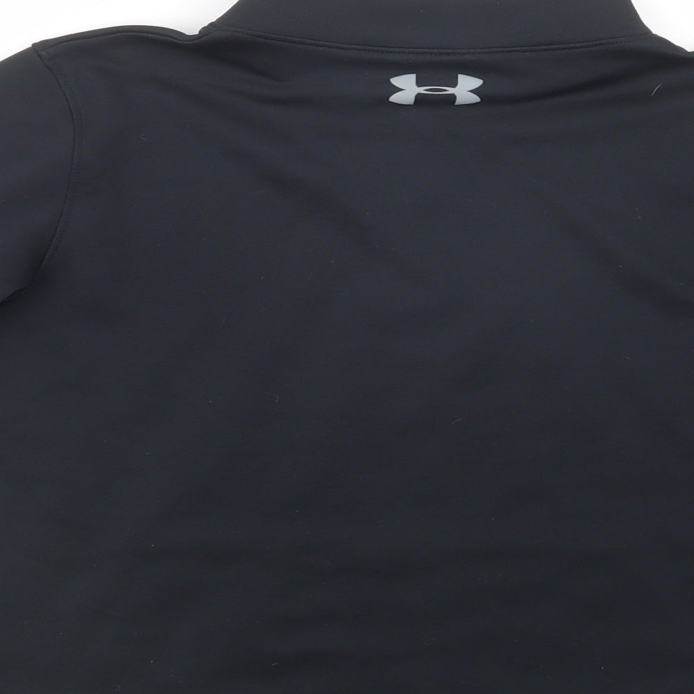 Under armour Girls Black  Polyester Pullover Sweatshirt Size 10-11 Years  Zip