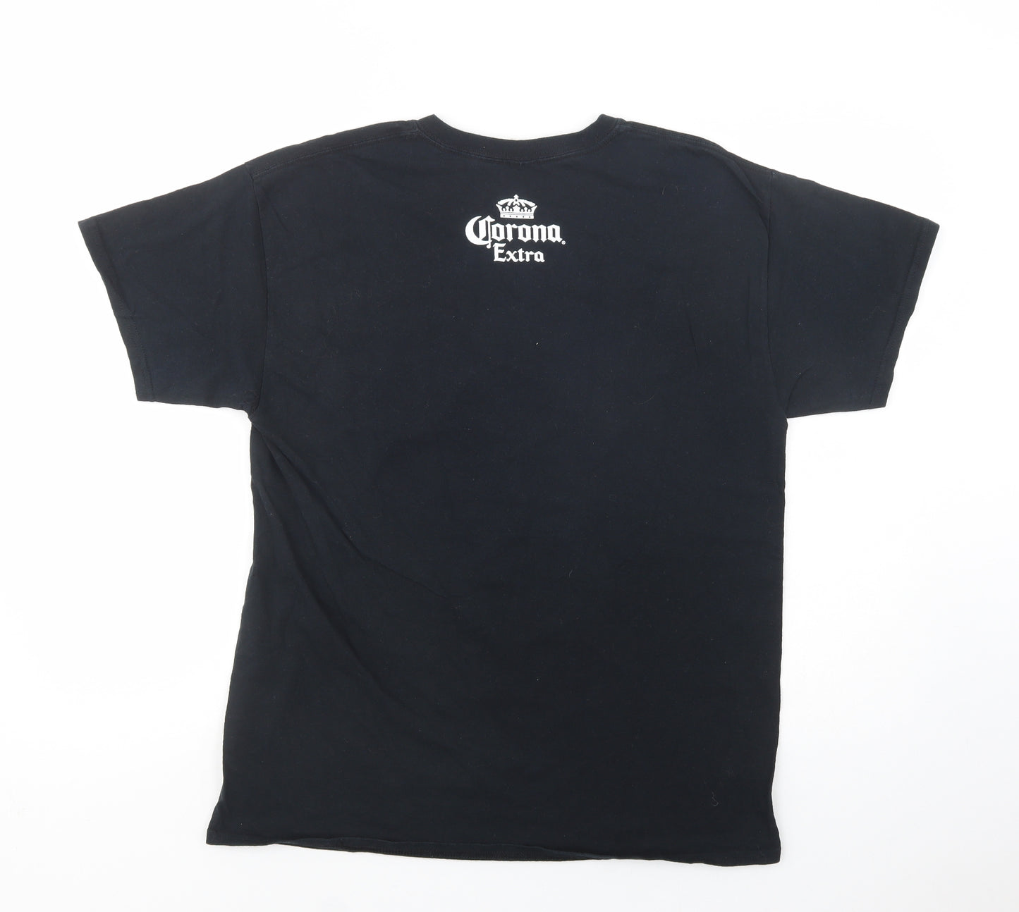 Gildan Mens Black  Cotton  T-Shirt Size L Crew Neck  - Skulls
