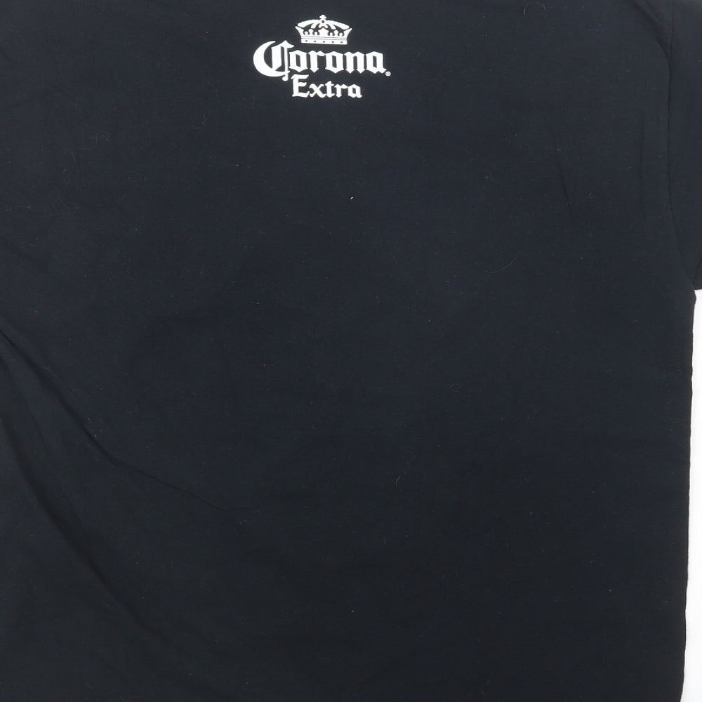 Gildan Mens Black  Cotton  T-Shirt Size L Crew Neck  - Skulls