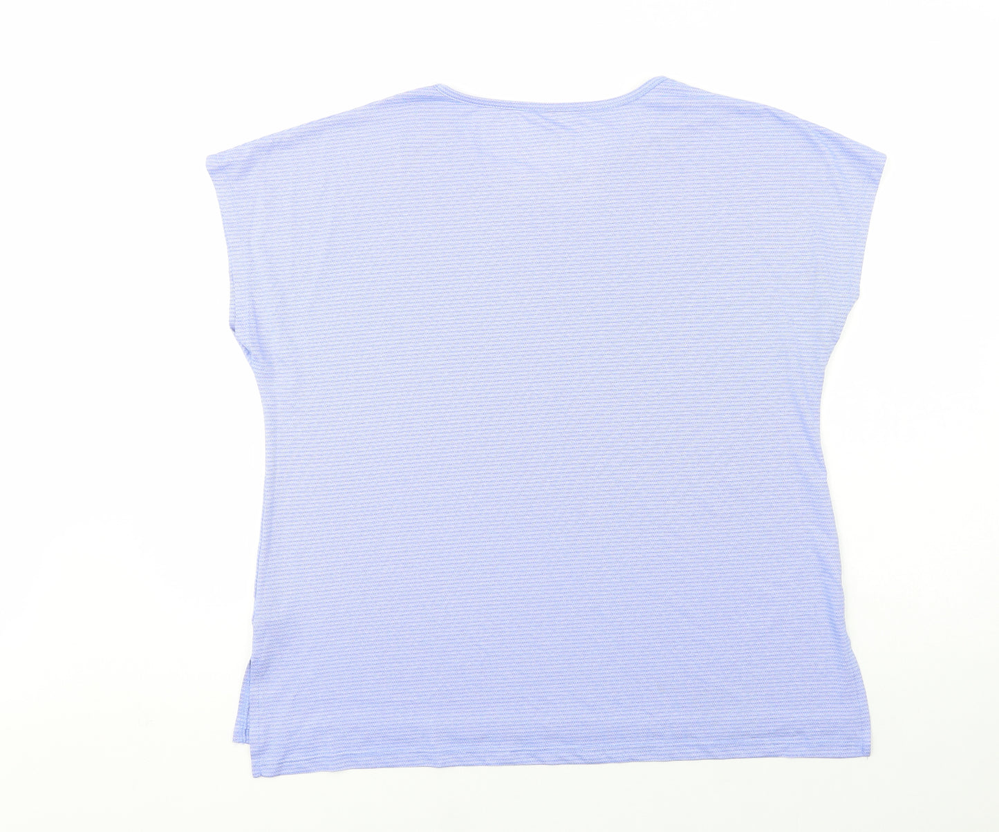 Dunnes Stores Womens Blue  Polyester Pullover T-Shirt Size L Crew Neck Pullover