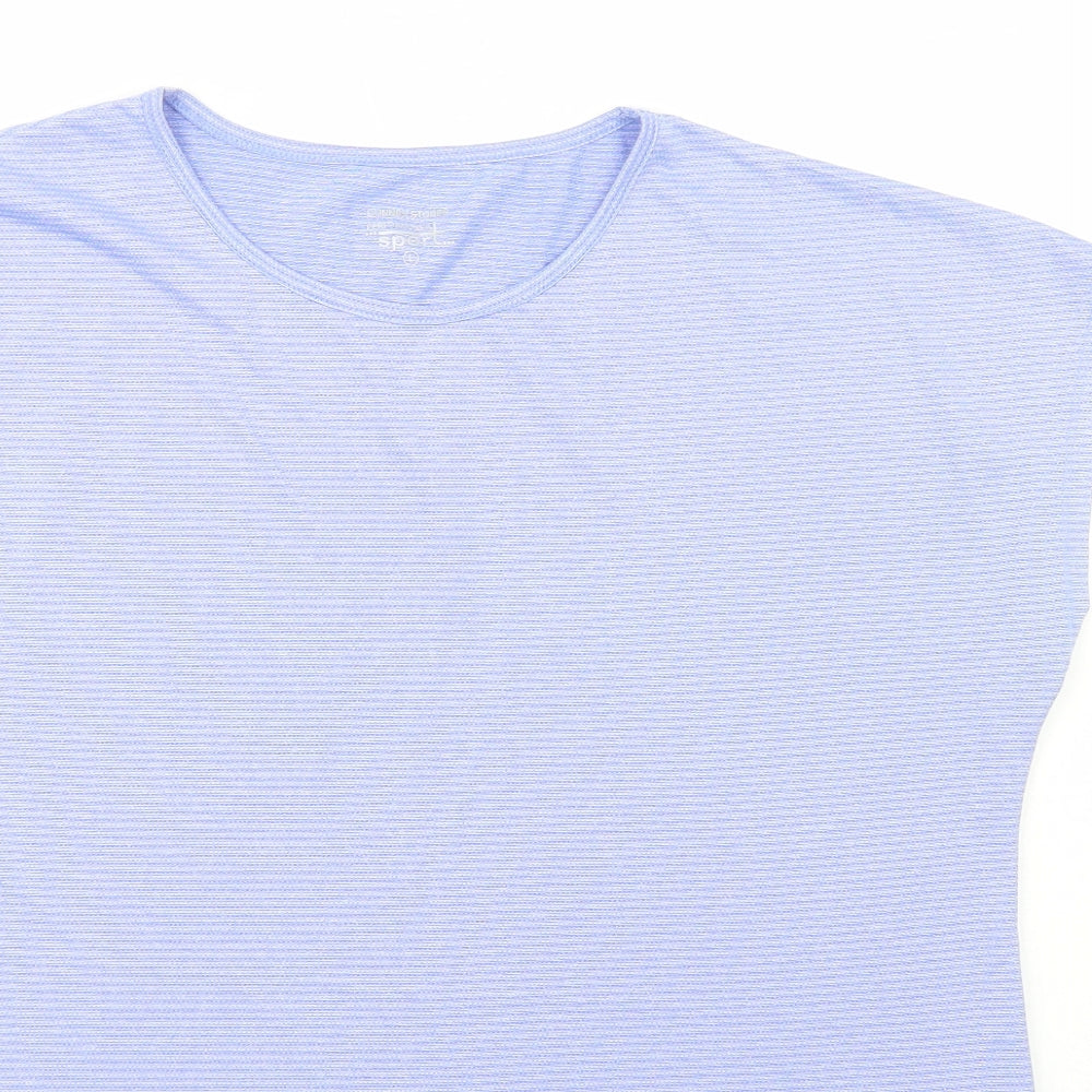 Dunnes Stores Womens Blue  Polyester Pullover T-Shirt Size L Crew Neck Pullover