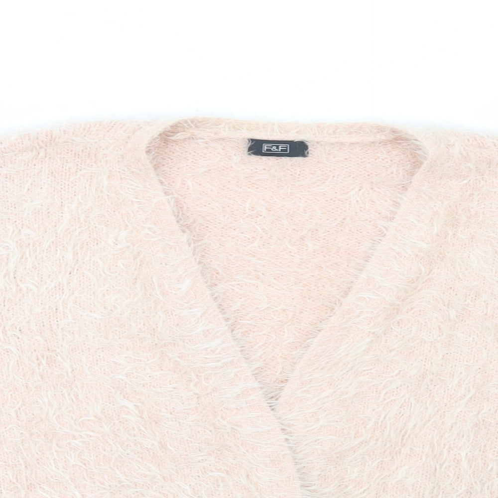 F&F Womens Pink V-Neck  Acrylic Shrug Jumper Size 22