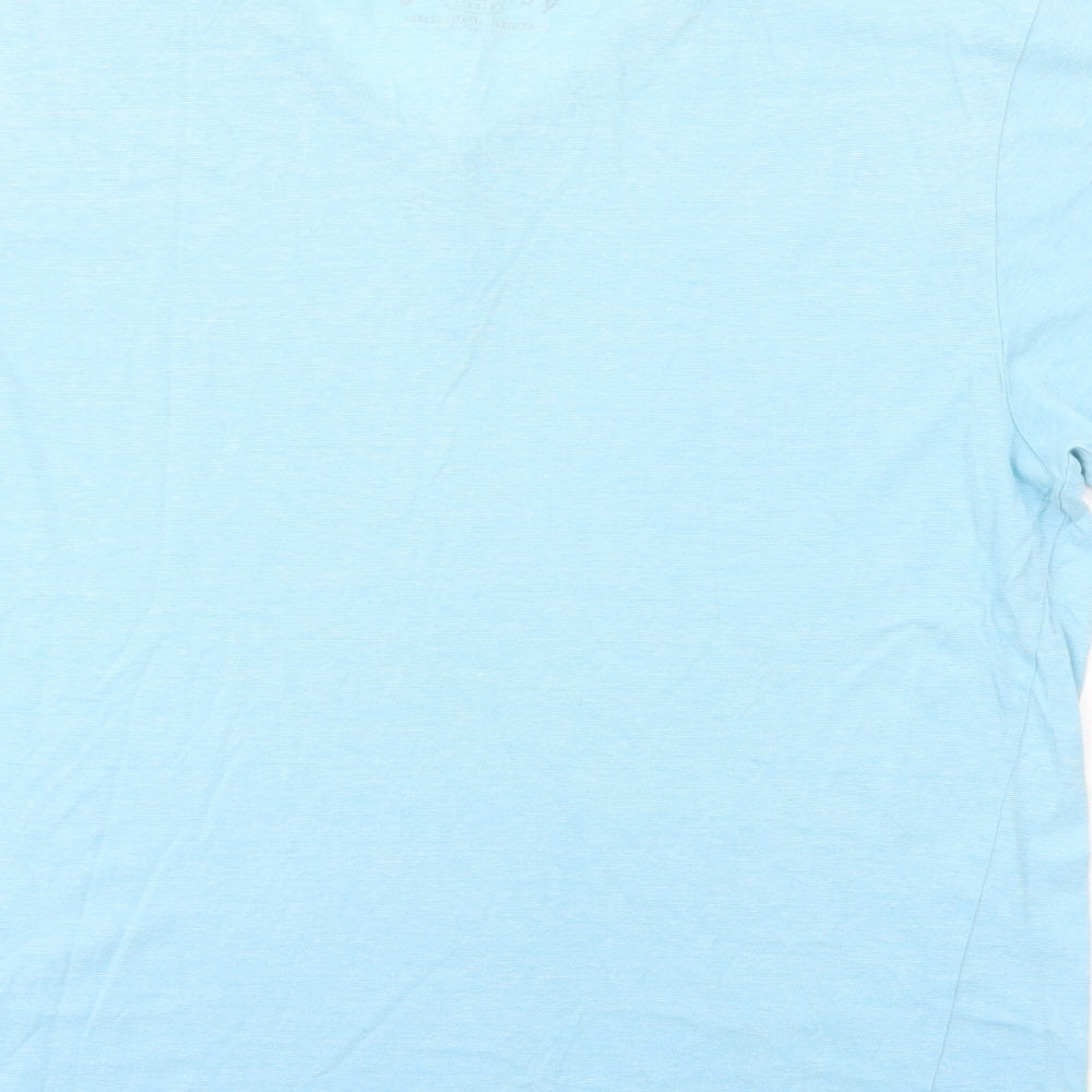 Peacocks Mens Blue  Cotton  T-Shirt Size L V-Neck