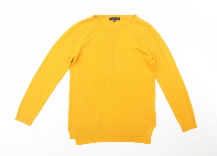 F&F Womens Yellow Crew Neck Acrylic Pullover Jumper Size 8
