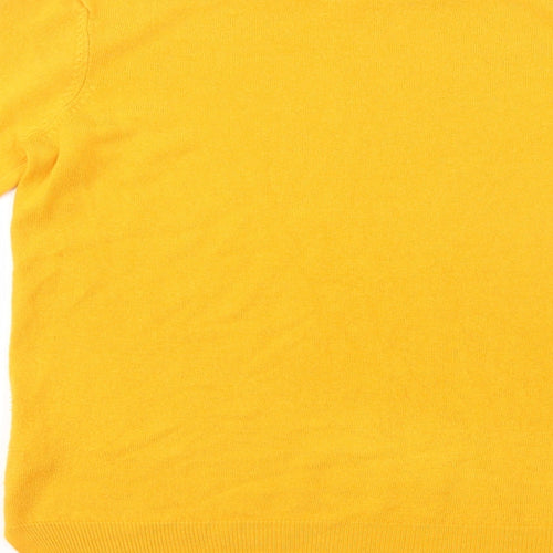 F&F Womens Yellow Crew Neck  Acrylic Pullover Jumper Size 8