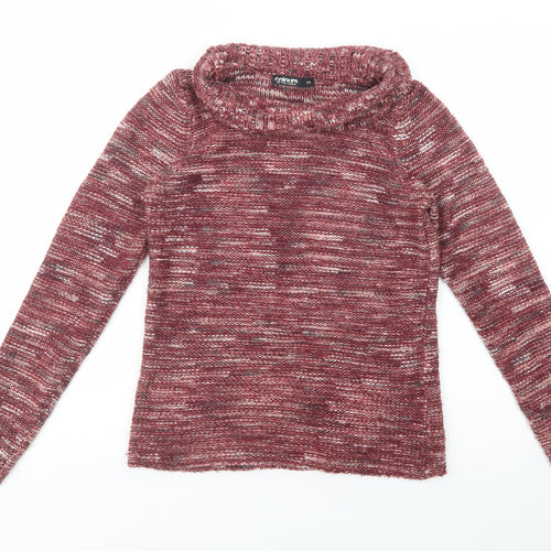 Colours of The World Womens Purple Roll Neck  Acrylic Pullover Jumper Size XS