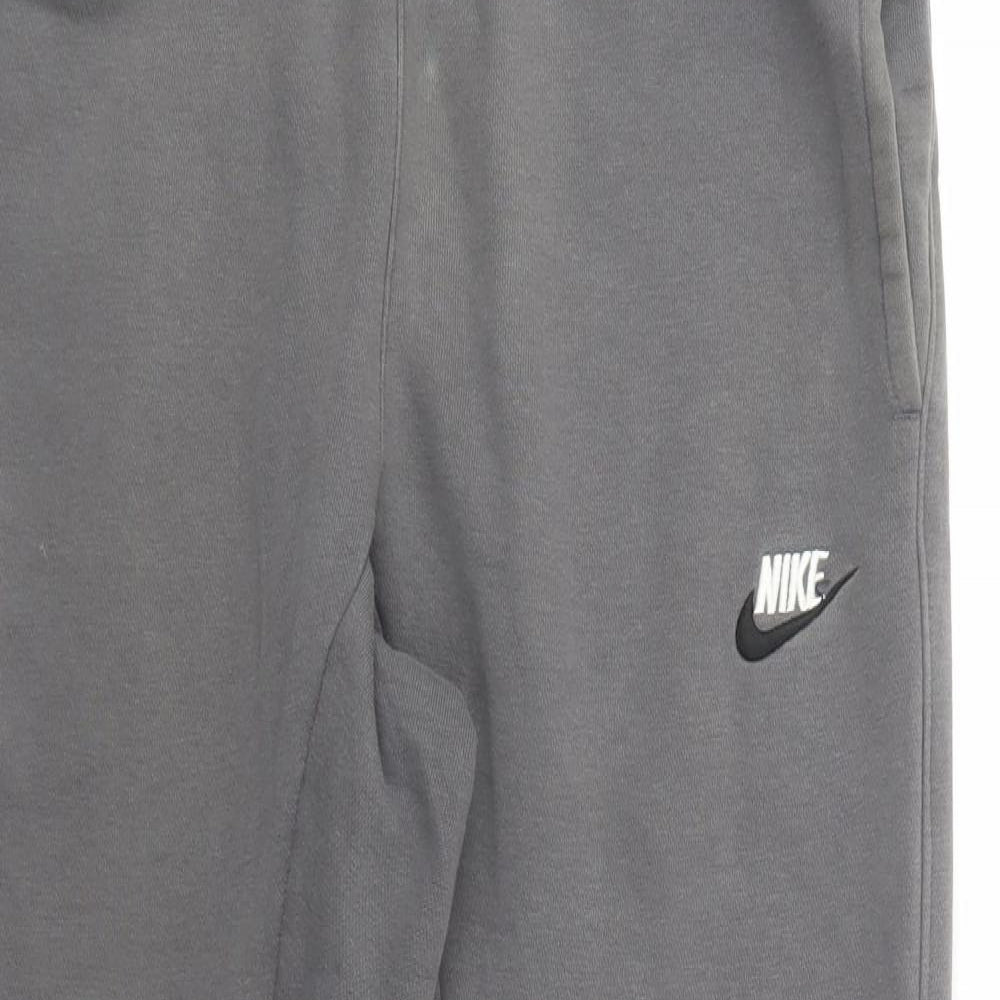 Nike Womens Grey  Cotton Jogger Trousers Size S L28 in Regular Drawstring