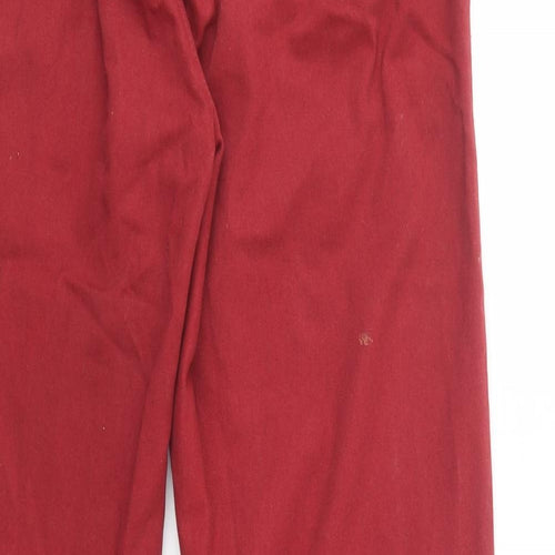 Industrialize Mens Red  Cotton Chino Trousers Size 32 in L31 in Regular Button