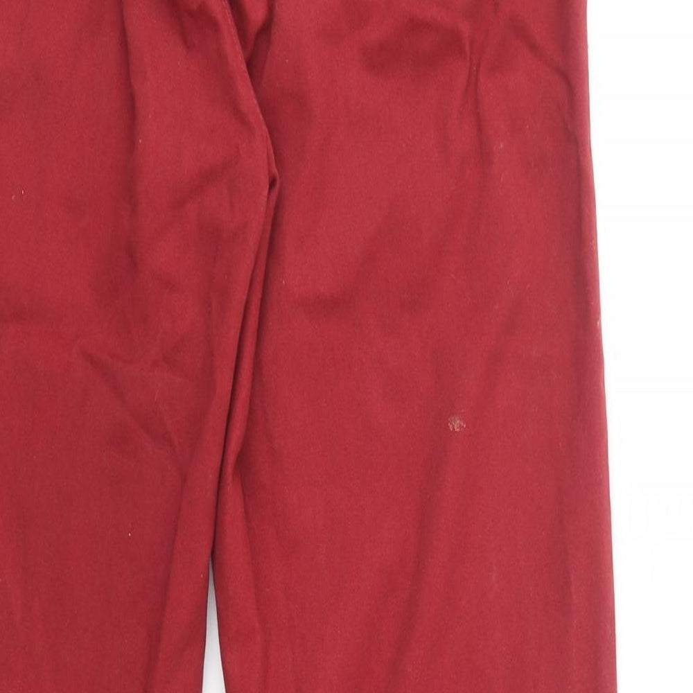 Industrialize Mens Red  Cotton Chino Trousers Size 32 in L31 in Regular Button