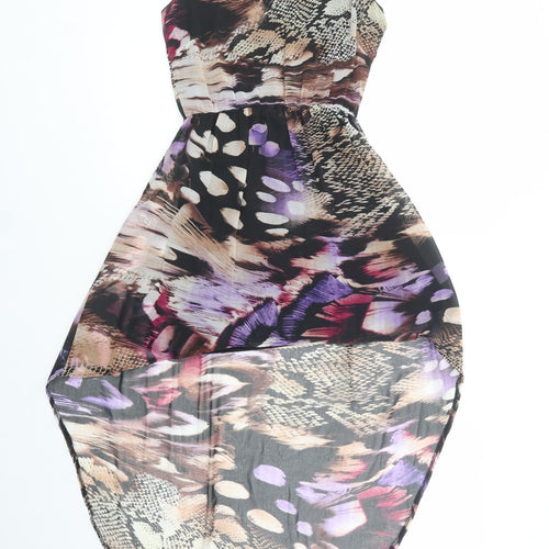 Oh My Love Womens Black Animal Print Polyester Tank Dress  Size XS  Scoop Neck Pullover