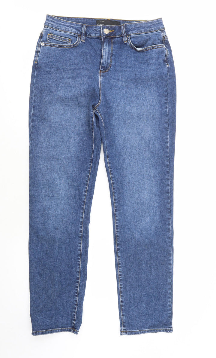 Very Womens Blue Cotton Straight Jeans Size 29 in L31 in Regular Button