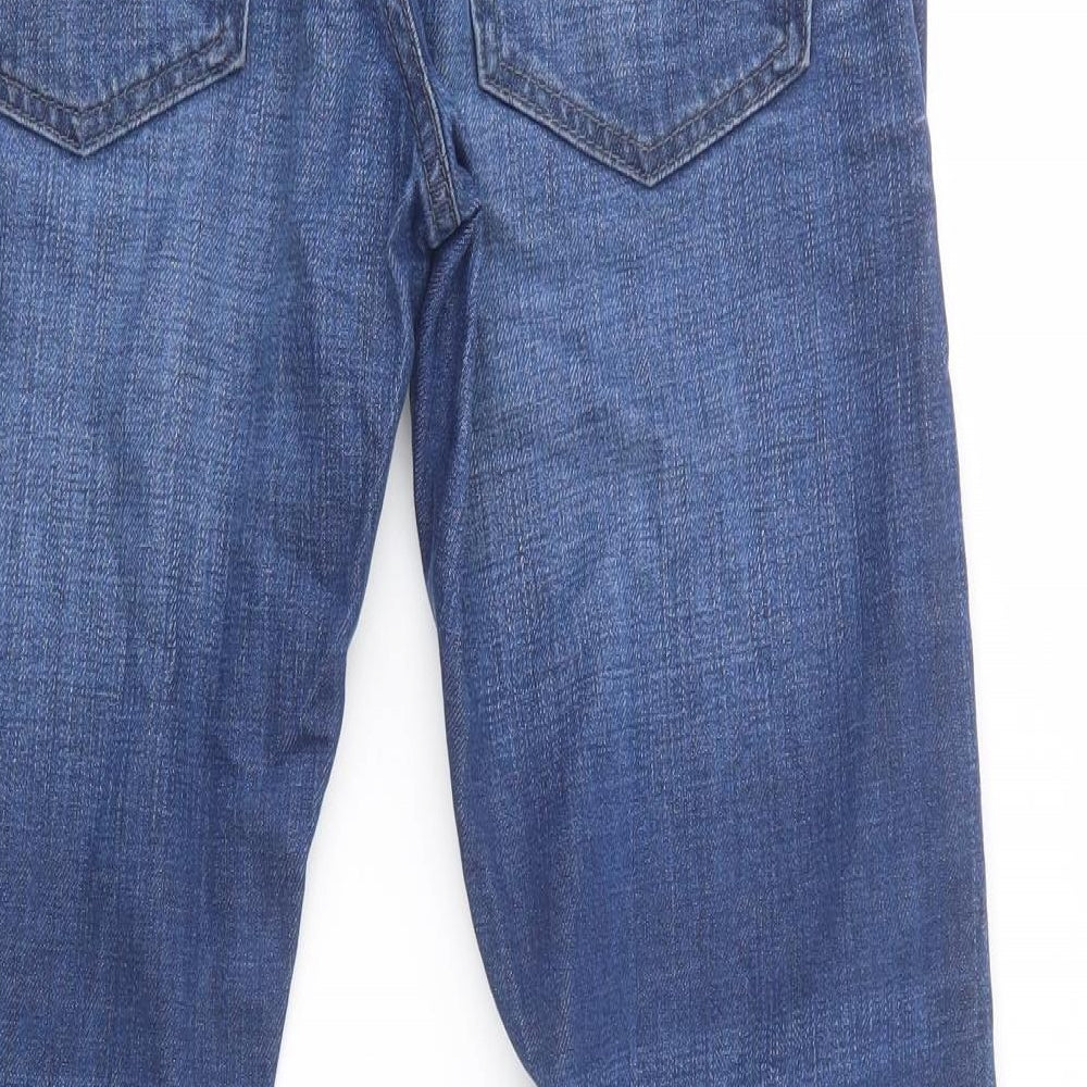 JACK & JONES Mens Blue  Cotton Bootcut Jeans Size 30 in L30 in Regular Button