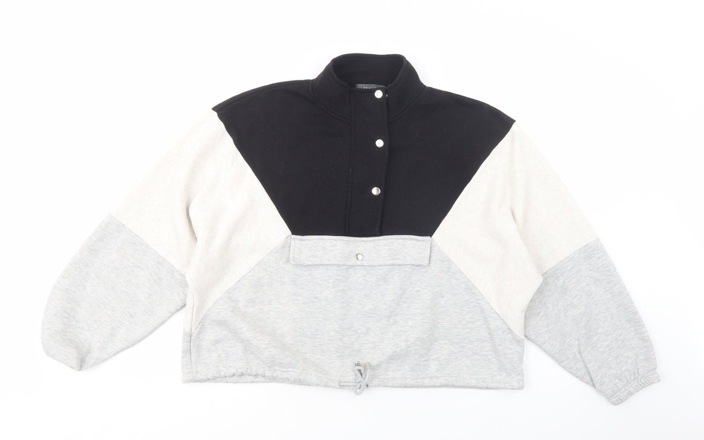 Primark Womens Grey Colourblock Polyester Pullover Sweatshirt Size S  Snap