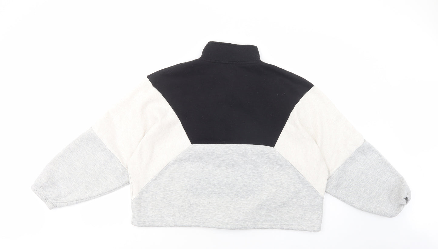 Primark Womens Grey Colourblock Polyester Pullover Sweatshirt Size S  Snap