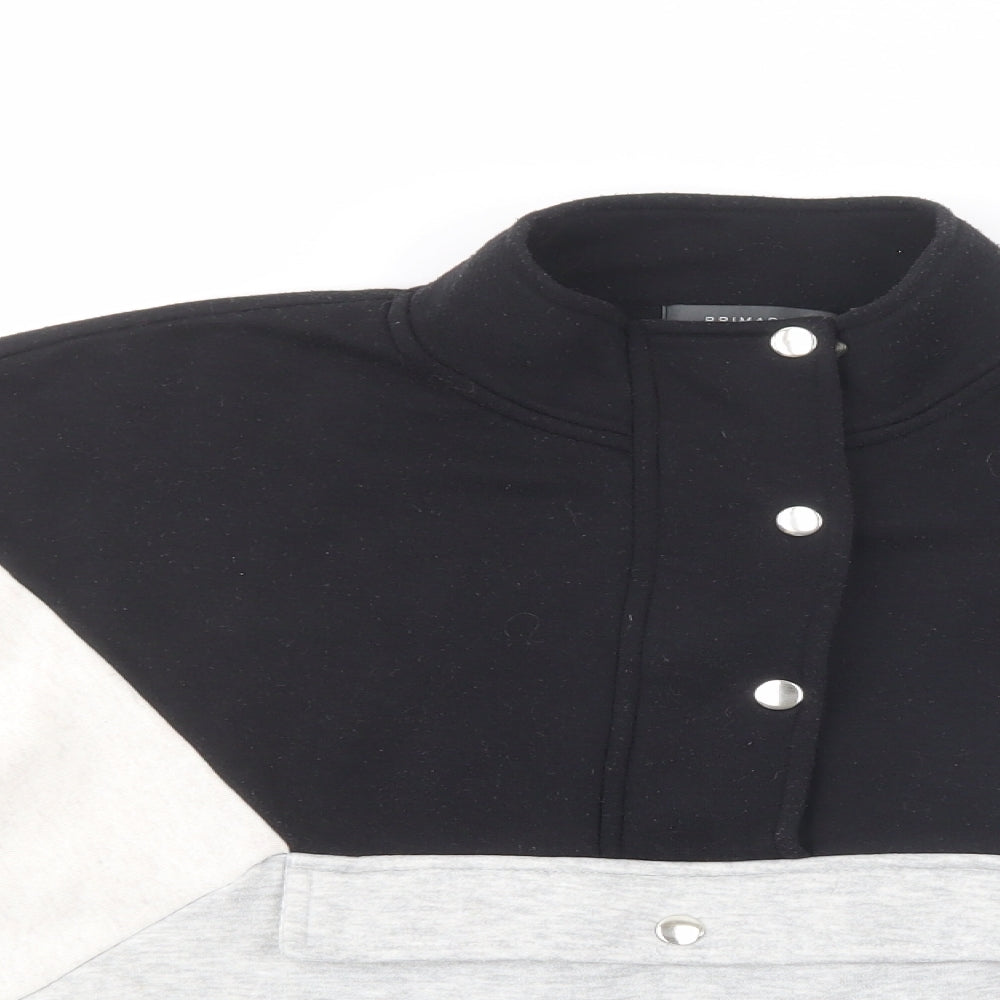 Primark Womens Grey Colourblock Polyester Pullover Sweatshirt Size S  Snap